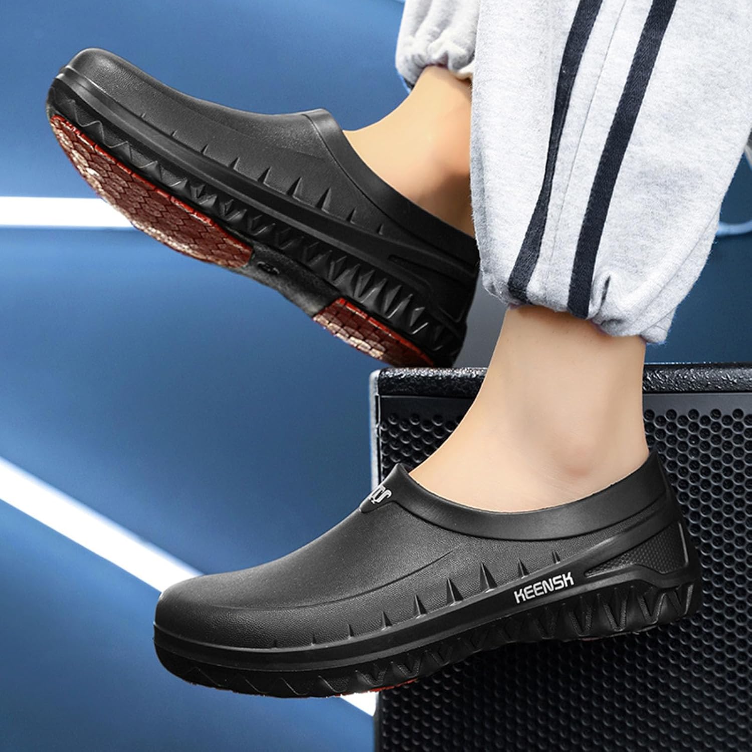 MEIAGDT Women's Men's Work Clogs Kitchen Shoes Non Slip Waterproof Restaurant Garden Nursing Food Service Chef Shoes