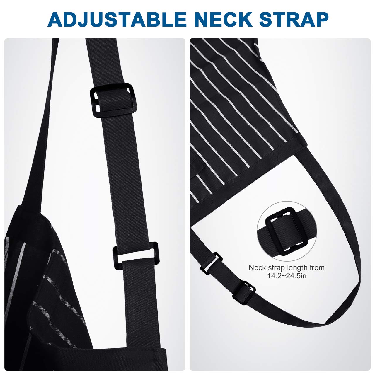 Syntus Adjustable Bib Apron with 2 Pockets Cooking Kitchen Aprons for Women Men Chef