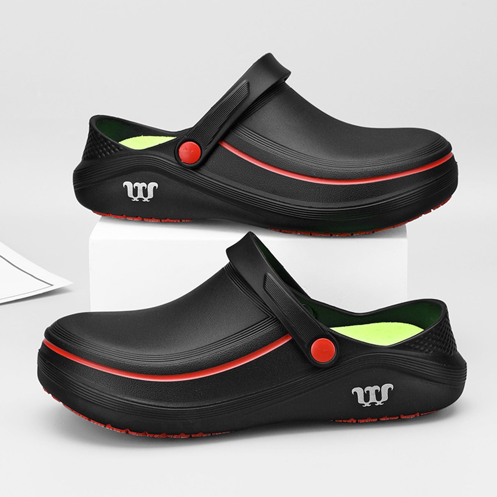 SECHRITE Men's Women's Work Clogs - Unisex Garden Chef Shoes Non Slip Waterproof Nurse Kitchen Food Service Shoes