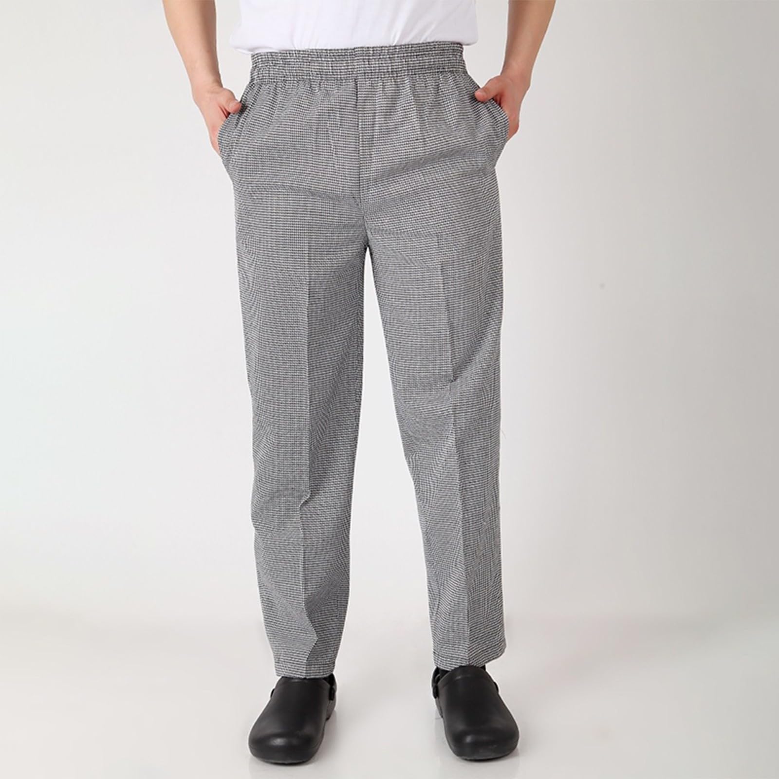 Chef Pants Unisex - Baggy Elastic Waist Cook Bottoms Restaurant Kitchen Service Work Uniform Pantalones de Cocina