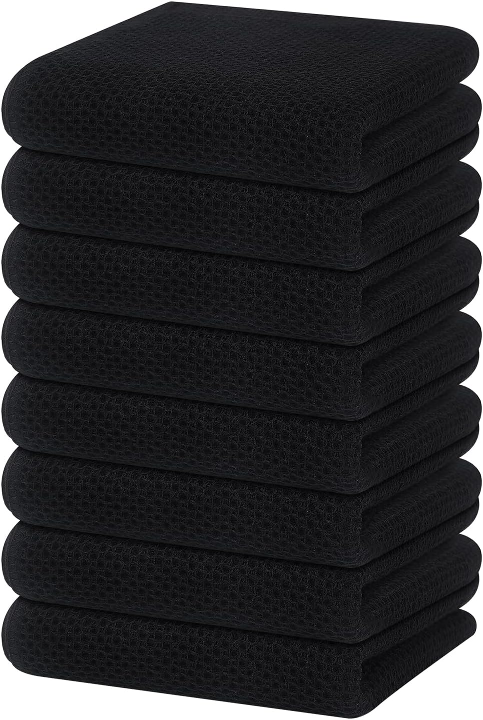 Homaxy 100% Cotton Waffle Weave Kitchen Dish Cloths, Ultra Soft Absorbent Quick Drying Dish Towels, 12 x 12 Inches, 6-Pack, Dark Grey