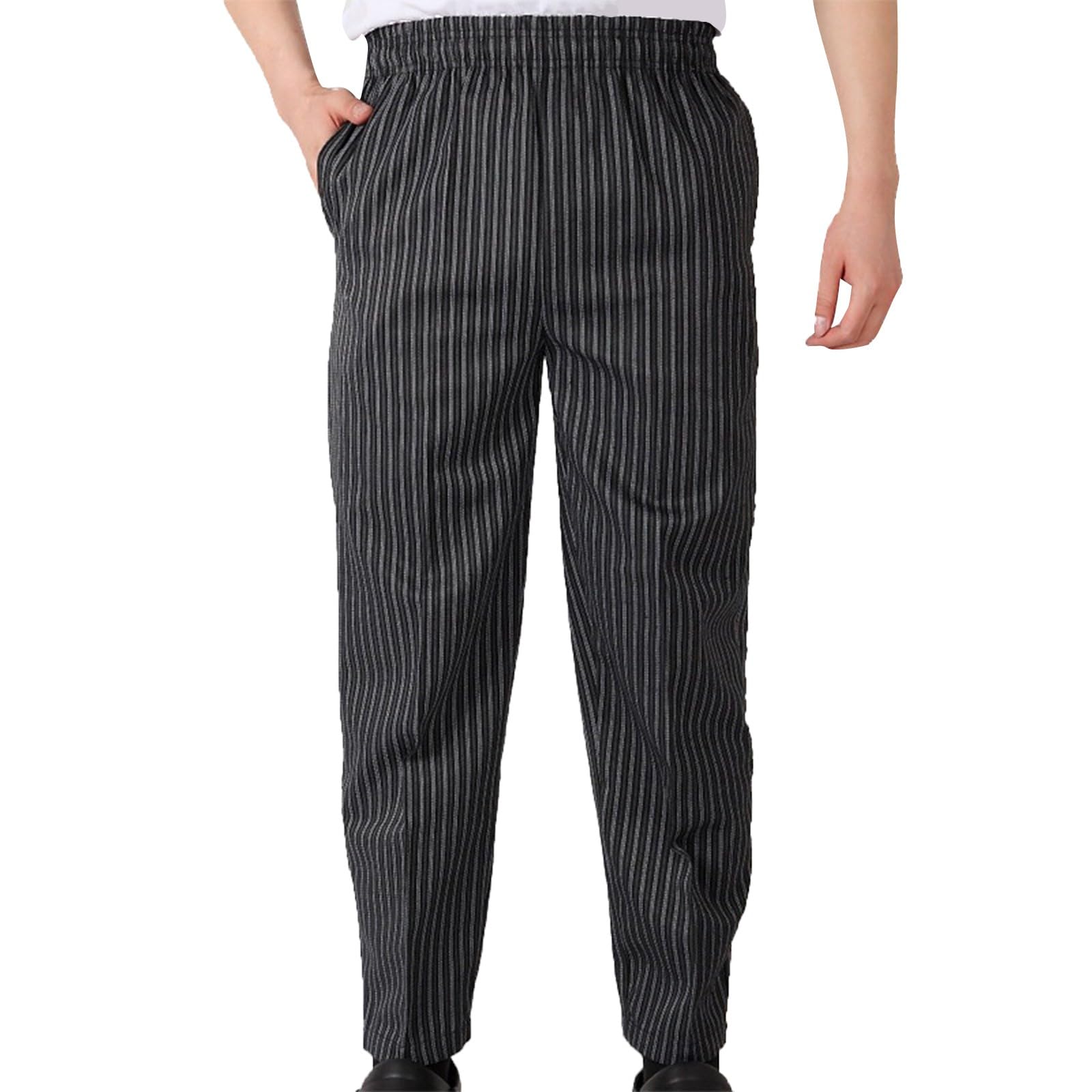 Chef Pants Unisex - Baggy Elastic Waist Cook Bottoms Restaurant Kitchen Service Work Uniform Pantalones de Cocina