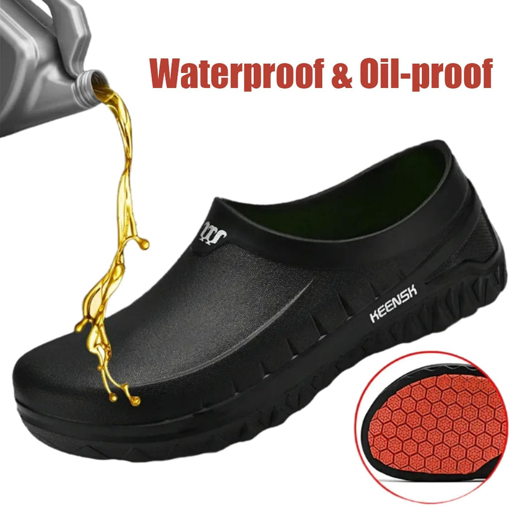 MEIAGDT Women's Men's Work Clogs Kitchen Shoes Non Slip Waterproof Restaurant Garden Nursing Food Service Chef Shoes