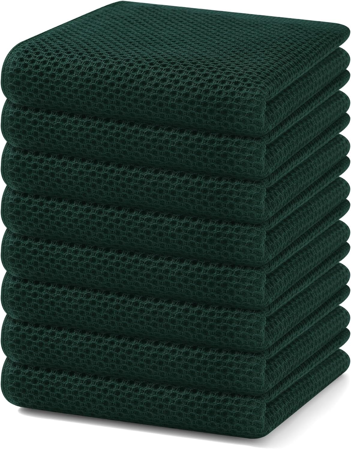 Homaxy 100% Cotton Waffle Weave Kitchen Dish Cloths, Ultra Soft Absorbent Quick Drying Dish Towels, 12 x 12 Inches, 6-Pack, Dark Grey