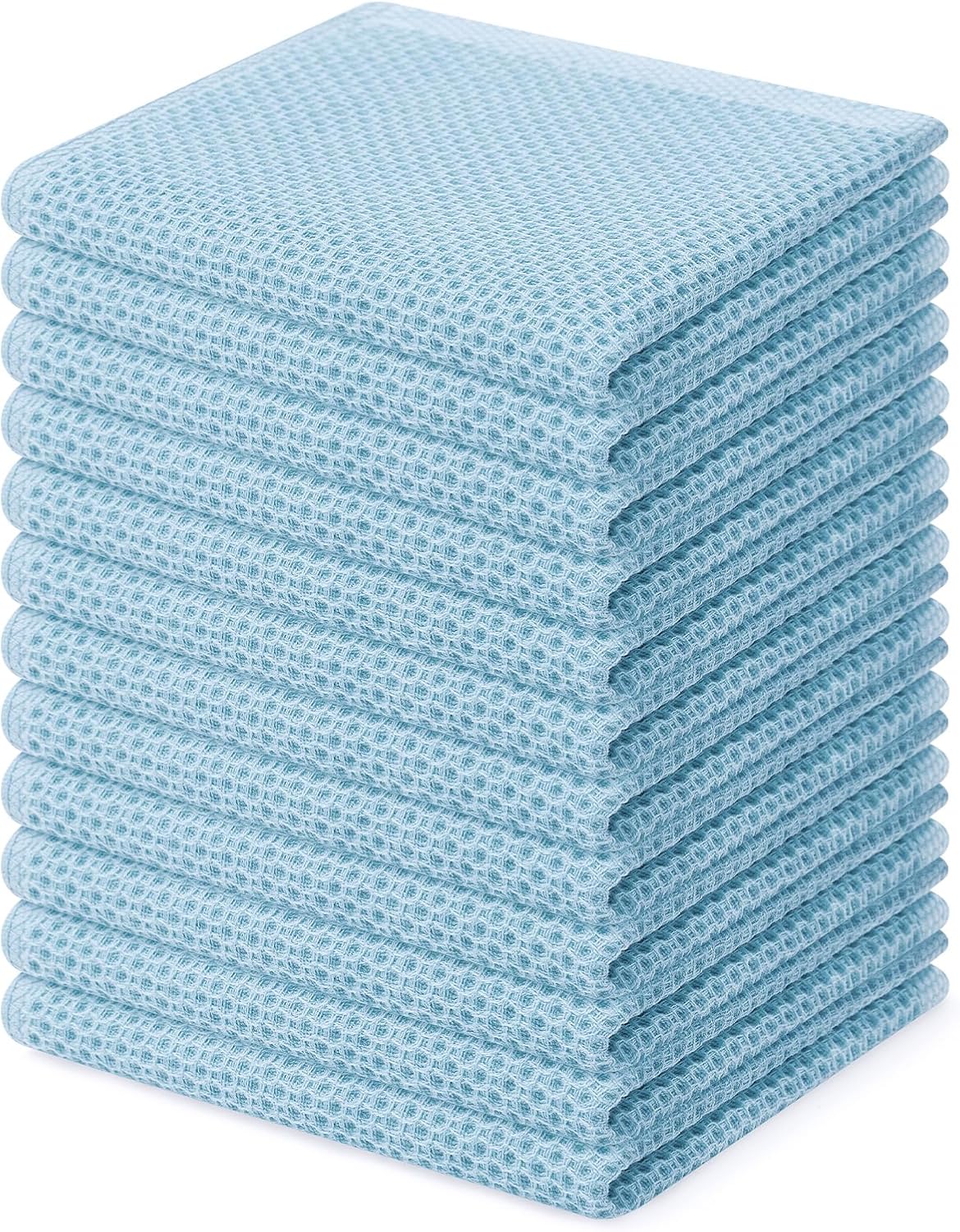 Homaxy 100% Cotton Waffle Weave Kitchen Dish Cloths, Ultra Soft Absorbent Quick Drying Dish Towels, 12 x 12 Inches, 6-Pack, Dark Grey