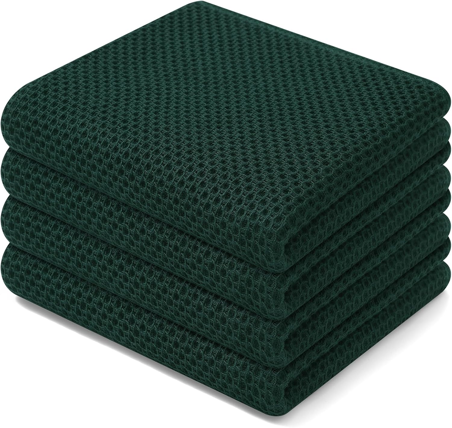 Homaxy 100% Cotton Waffle Weave Kitchen Dish Cloths, Ultra Soft Absorbent Quick Drying Dish Towels, 12 x 12 Inches, 6-Pack, Dark Grey