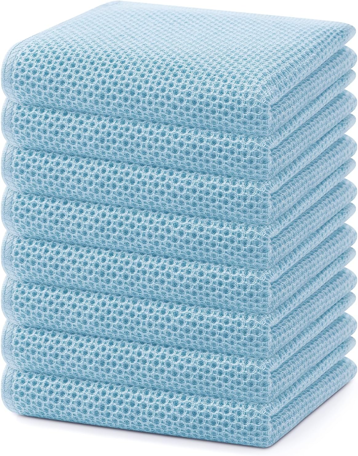Homaxy 100% Cotton Waffle Weave Kitchen Dish Cloths, Ultra Soft Absorbent Quick Drying Dish Towels, 12 x 12 Inches, 6-Pack, Dark Grey