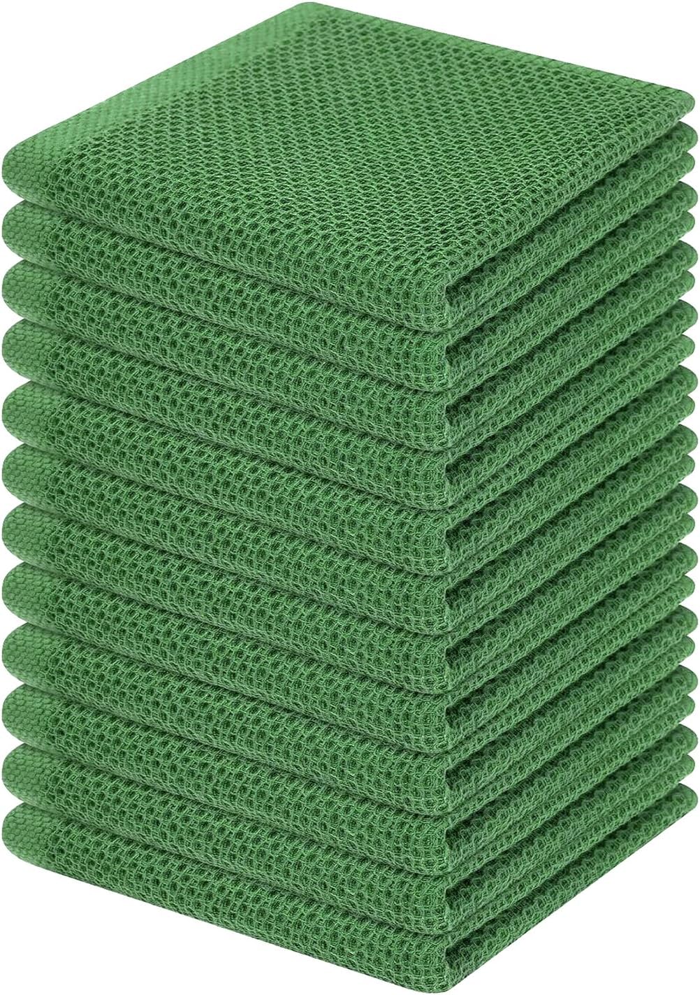 Homaxy 100% Cotton Waffle Weave Kitchen Dish Cloths, Ultra Soft Absorbent Quick Drying Dish Towels, 12 x 12 Inches, 6-Pack, Dark Grey