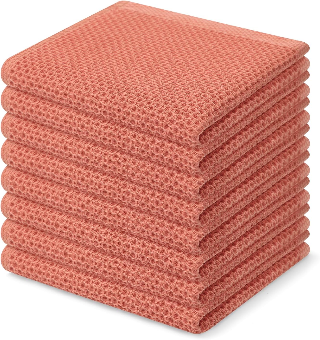Homaxy 100% Cotton Waffle Weave Kitchen Dish Cloths, Ultra Soft Absorbent Quick Drying Dish Towels, 12 x 12 Inches, 6-Pack, Dark Grey
