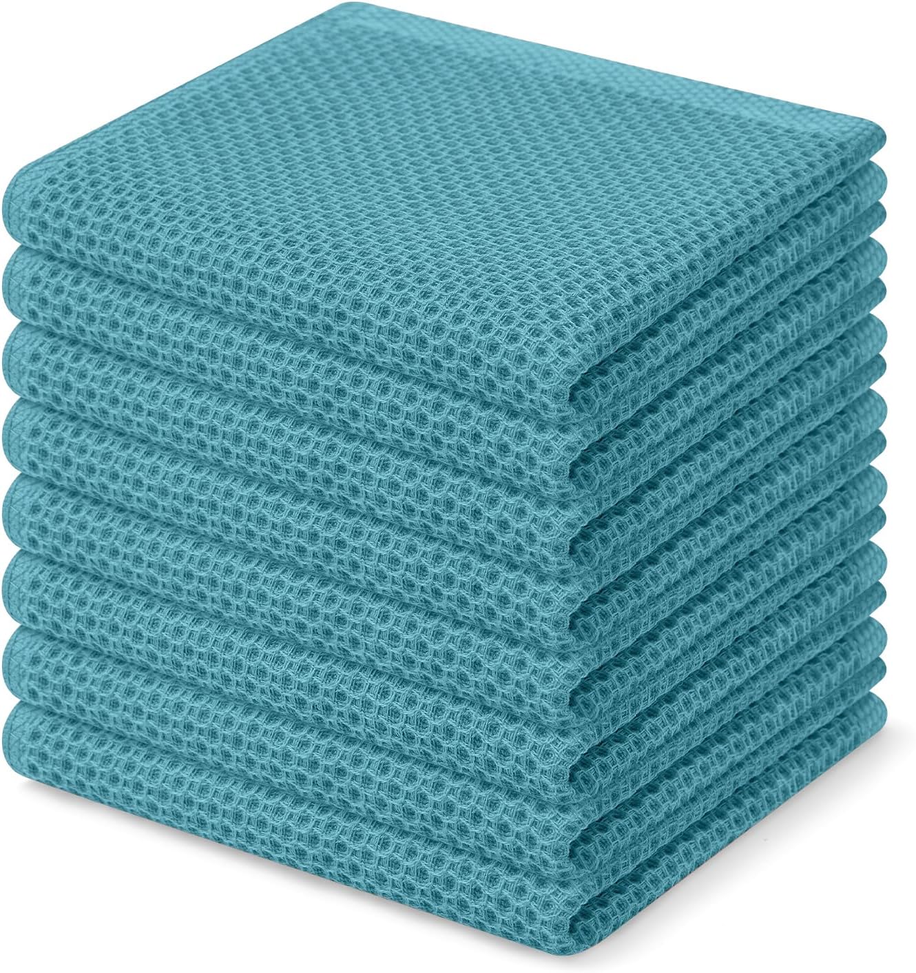 Homaxy 100% Cotton Waffle Weave Kitchen Dish Cloths, Ultra Soft Absorbent Quick Drying Dish Towels, 12 x 12 Inches, 6-Pack, Dark Grey