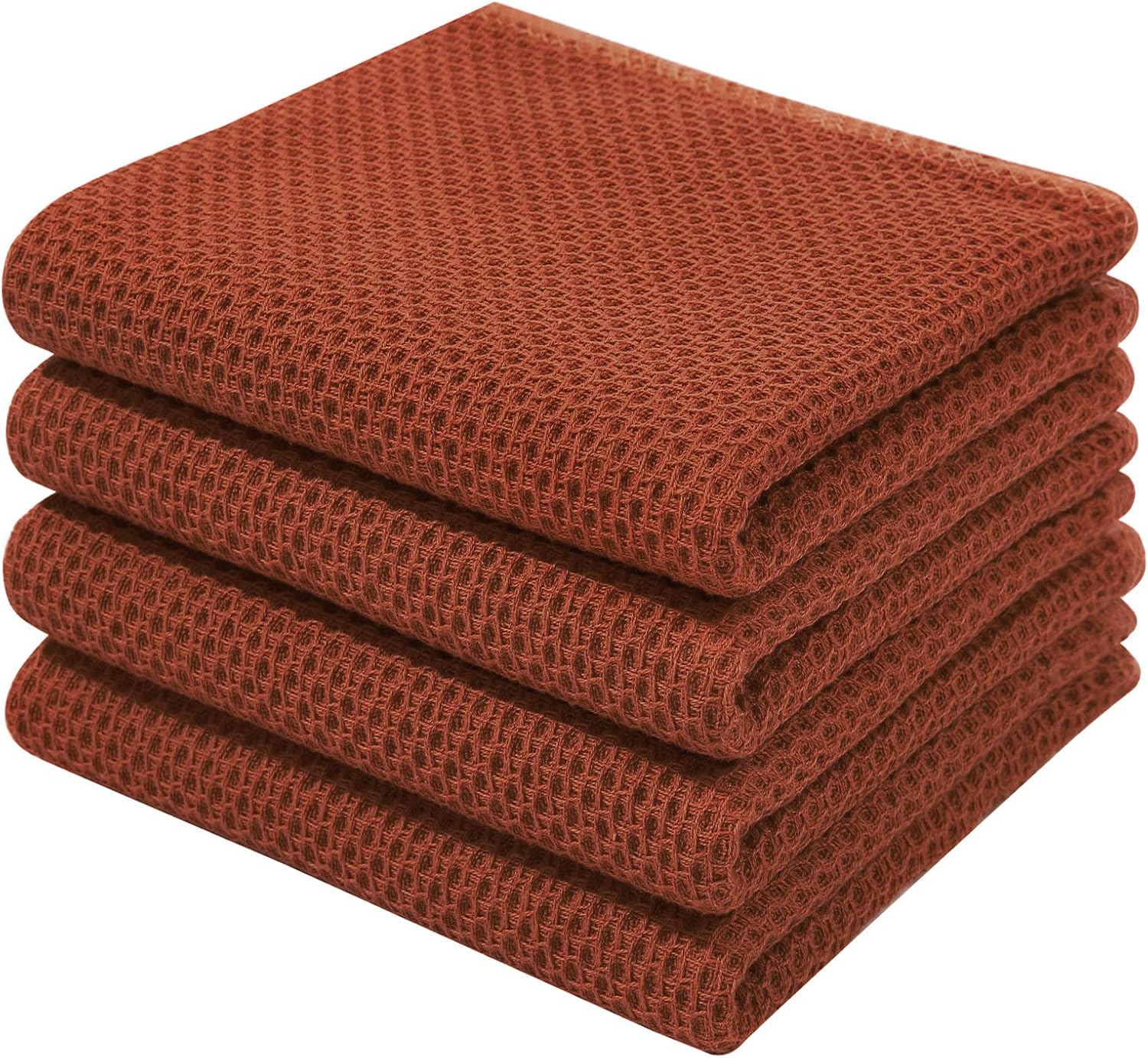 Homaxy 100% Cotton Waffle Weave Kitchen Dish Cloths, Ultra Soft Absorbent Quick Drying Dish Towels, 12 x 12 Inches, 6-Pack, Dark Grey