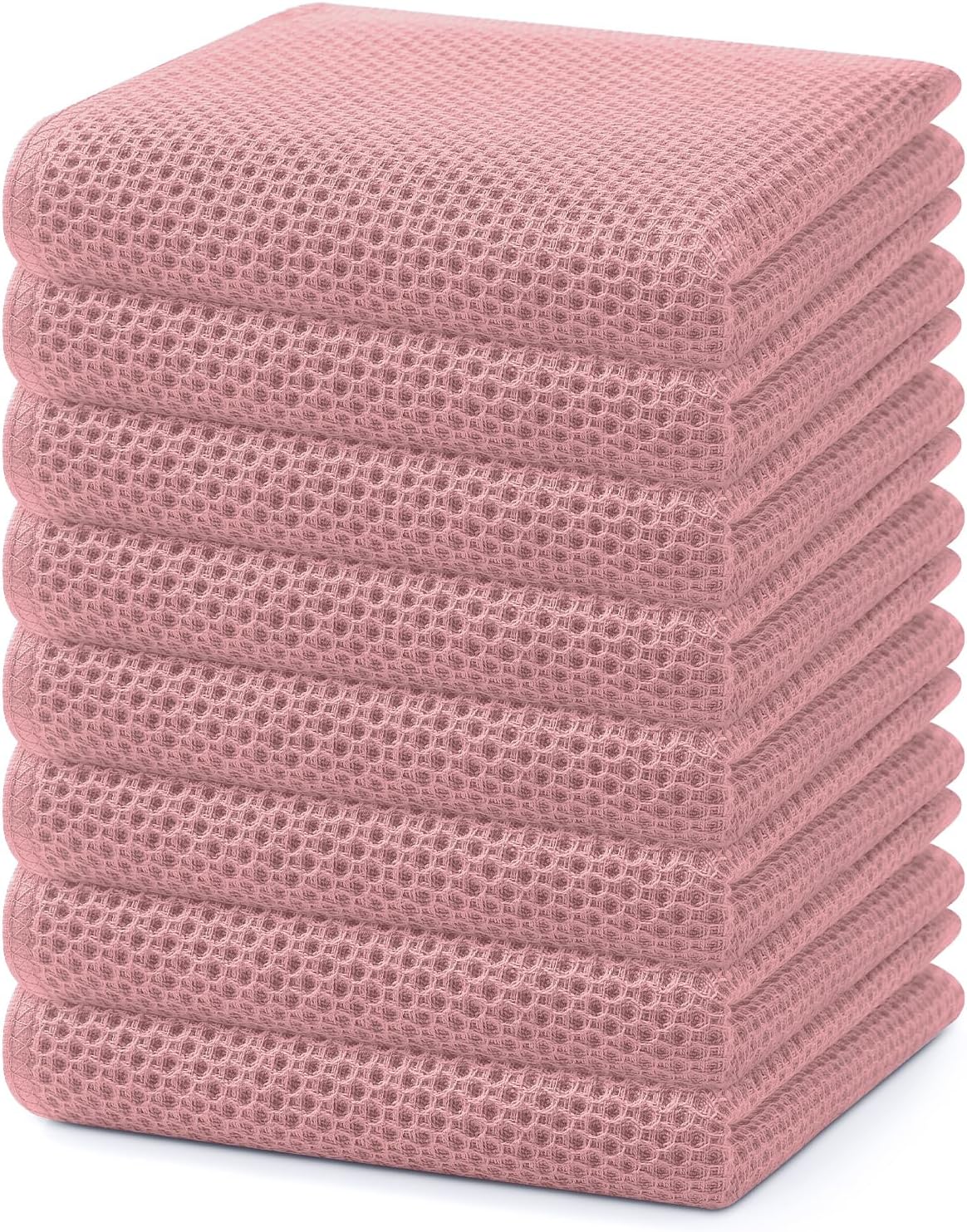 Homaxy 100% Cotton Waffle Weave Kitchen Dish Cloths, Ultra Soft Absorbent Quick Drying Dish Towels, 12 x 12 Inches, 6-Pack, Dark Grey