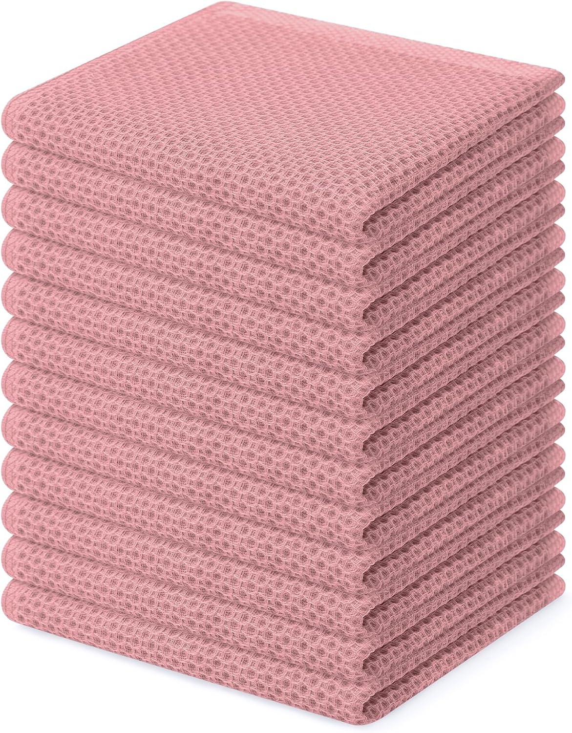 Homaxy 100% Cotton Waffle Weave Kitchen Dish Cloths, Ultra Soft Absorbent Quick Drying Dish Towels, 12 x 12 Inches, 6-Pack, Dark Grey