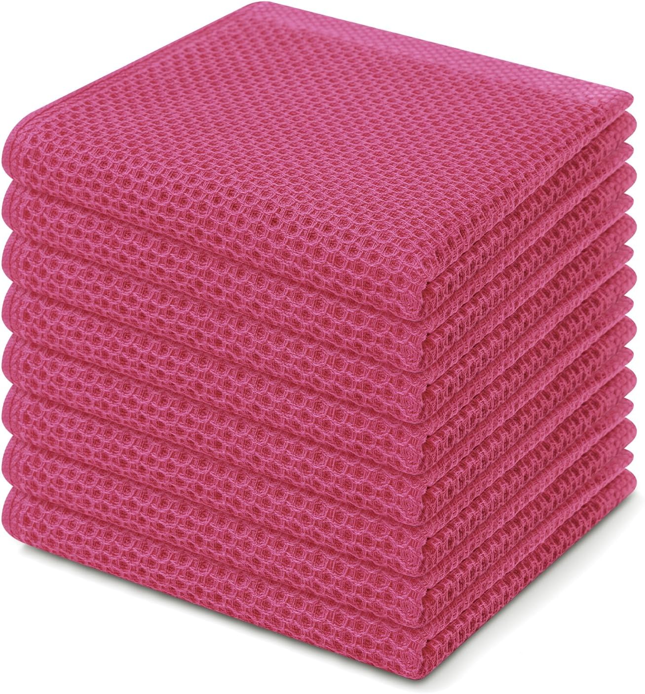 Homaxy 100% Cotton Waffle Weave Kitchen Dish Cloths, Ultra Soft Absorbent Quick Drying Dish Towels, 12 x 12 Inches, 6-Pack, Dark Grey