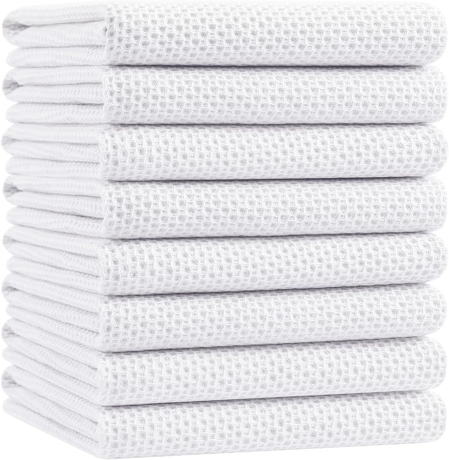 Homaxy 100% Cotton Waffle Weave Kitchen Dish Cloths, Ultra Soft Absorbent Quick Drying Dish Towels, 12 x 12 Inches, 6-Pack, Dark Grey