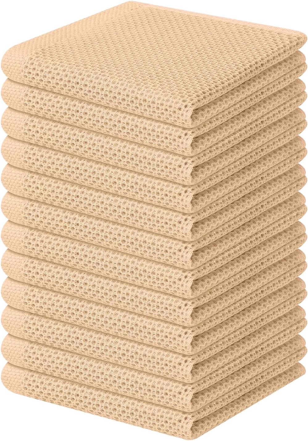Homaxy 100% Cotton Waffle Weave Kitchen Dish Cloths, Ultra Soft Absorbent Quick Drying Dish Towels, 12 x 12 Inches, 6-Pack, Dark Grey