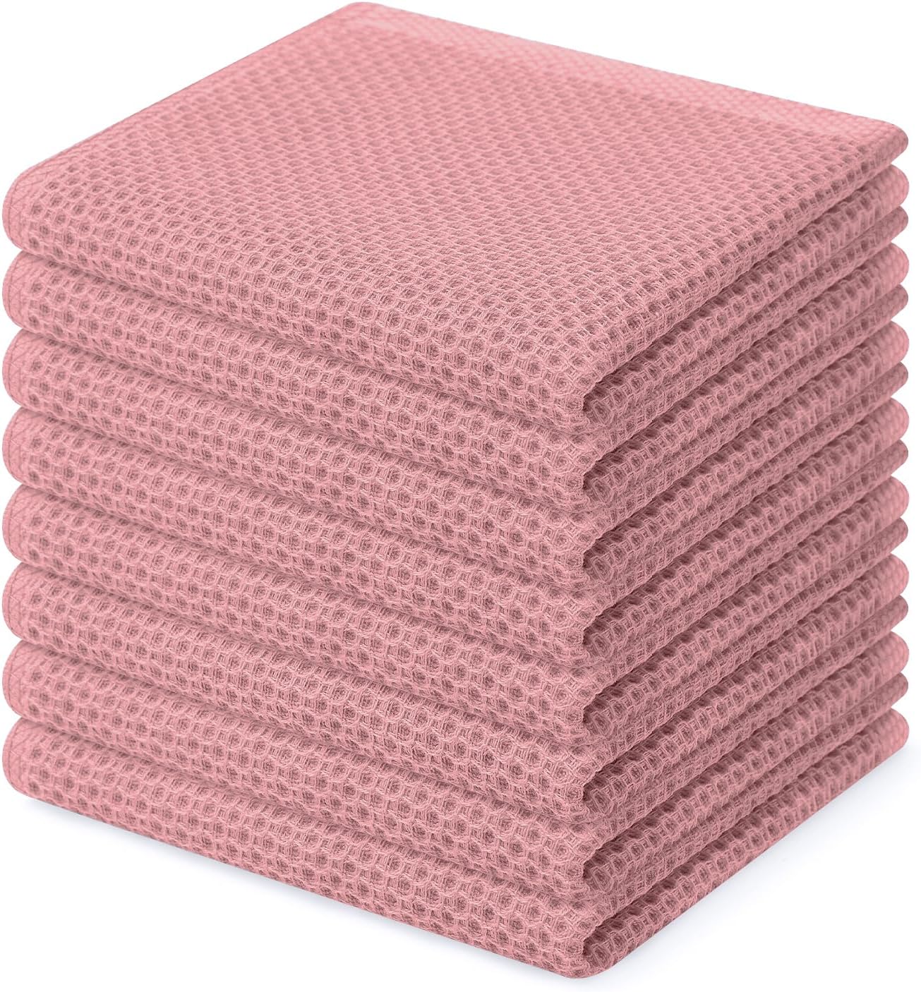 Homaxy 100% Cotton Waffle Weave Kitchen Dish Cloths, Ultra Soft Absorbent Quick Drying Dish Towels, 12 x 12 Inches, 6-Pack, Dark Grey