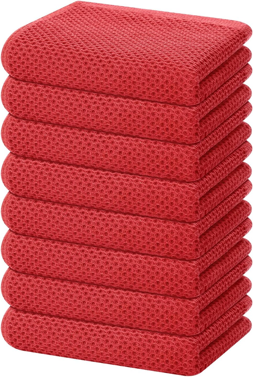 Homaxy 100% Cotton Waffle Weave Kitchen Dish Cloths, Ultra Soft Absorbent Quick Drying Dish Towels, 12 x 12 Inches, 6-Pack, Dark Grey