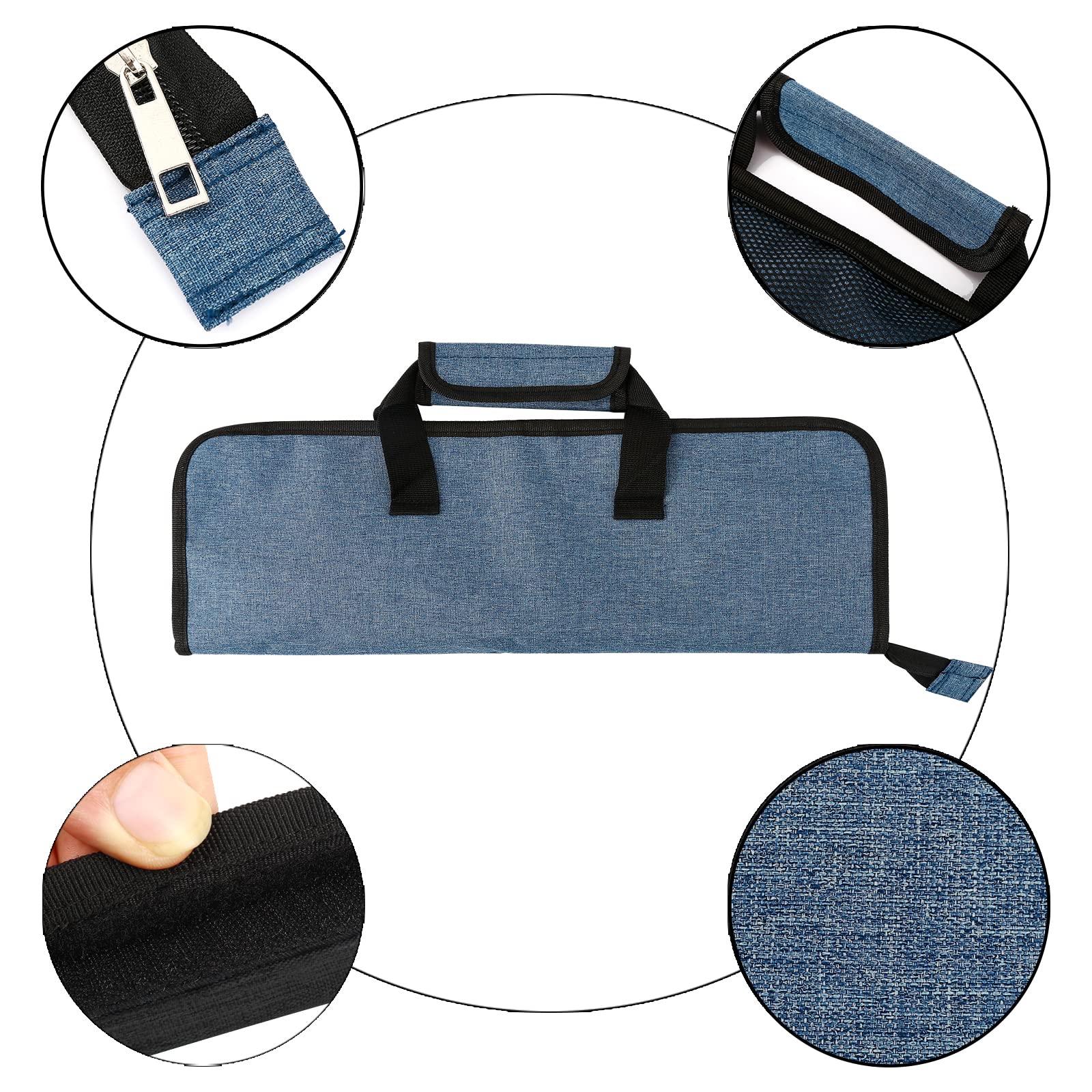 Chef’s Knife Roll Bag, Heavy Duty Oxford Chef Knife Bag, Portable 13 Slots Chef Knife Case, Multi-function Cutlery Knives Pouch Holder Knife Wrap Wallet Tool Roll