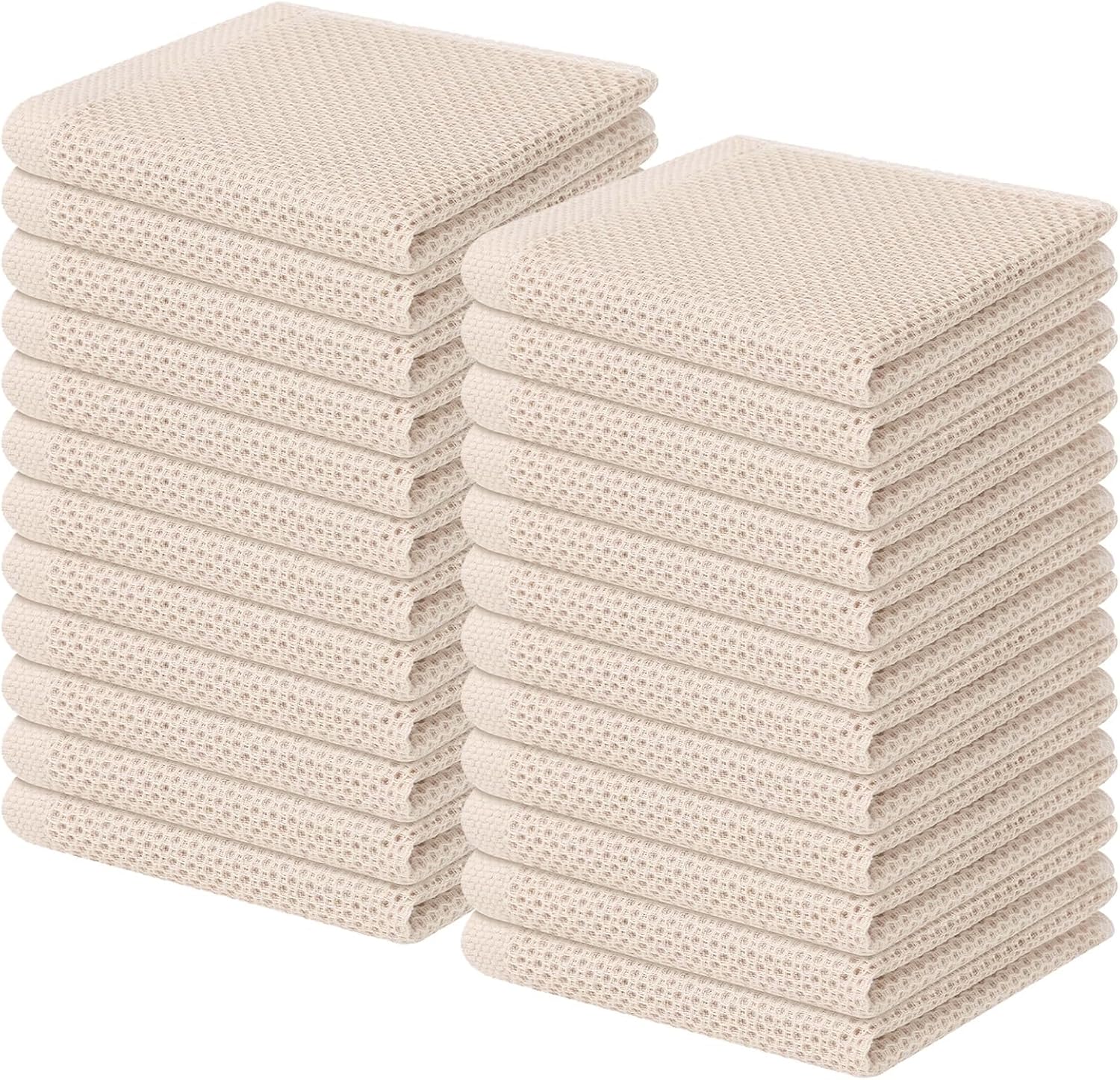 Homaxy 100% Cotton Waffle Weave Kitchen Dish Cloths, Ultra Soft Absorbent Quick Drying Dish Towels, 12 x 12 Inches, 6-Pack, Dark Grey