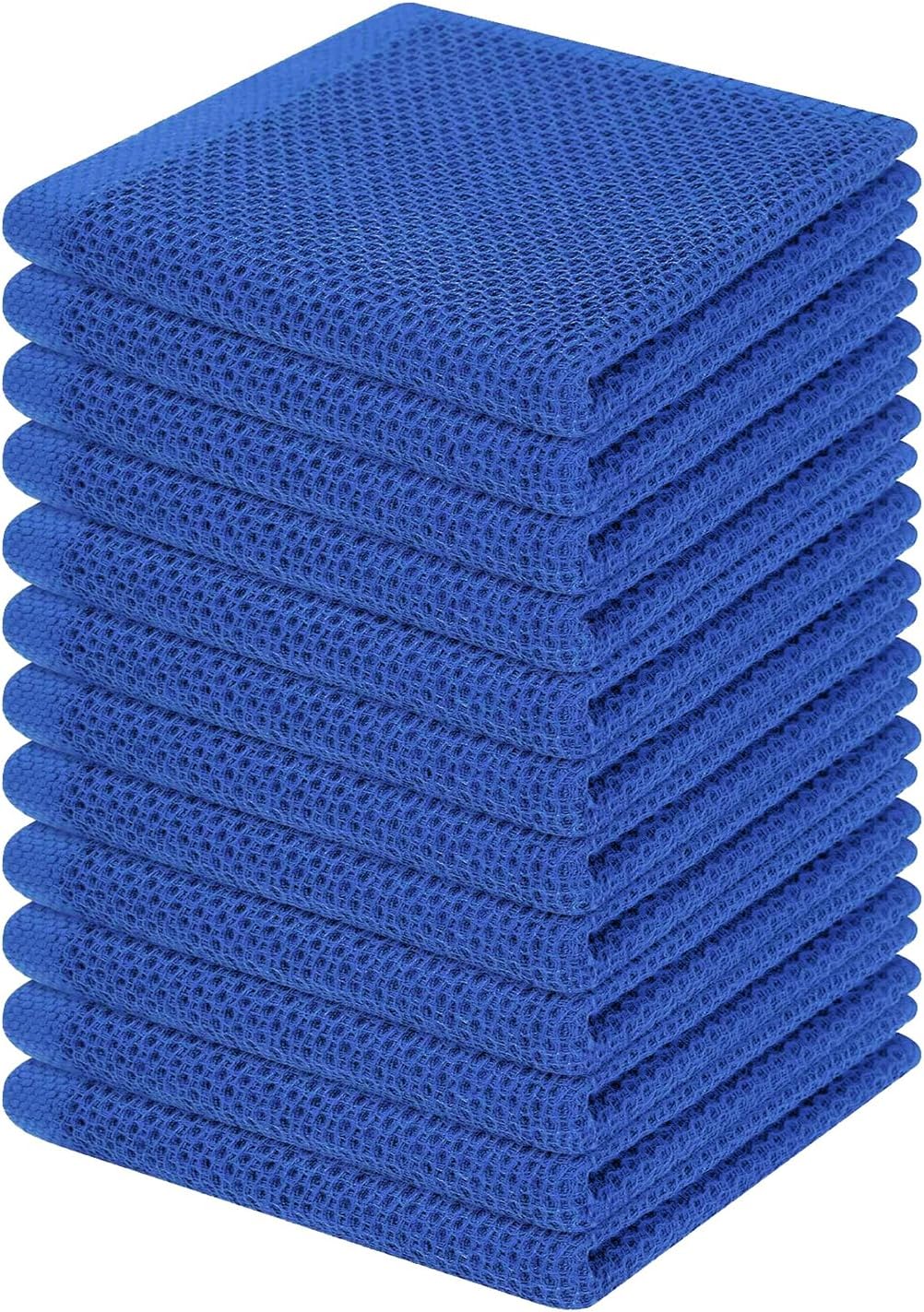Homaxy 100% Cotton Waffle Weave Kitchen Dish Cloths, Ultra Soft Absorbent Quick Drying Dish Towels, 12 x 12 Inches, 6-Pack, Dark Grey