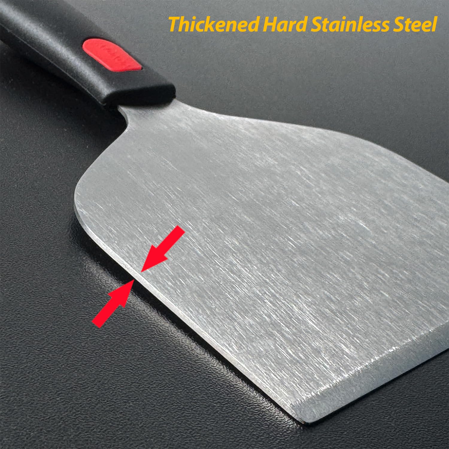Vovoly Multipurpose Bench Scraper Kitchen Utensil for Flat Top Griddle, Dough Scraper Cutter for Bread and Pizza Cutter - Stainless Steel Metal Griddle Scraper Chopper