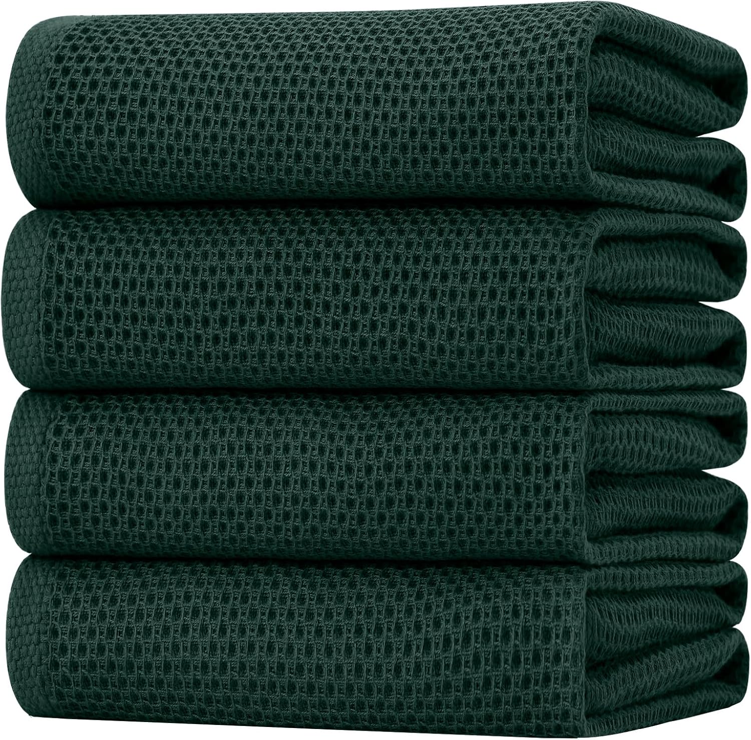 Homaxy 100% Cotton Waffle Weave Kitchen Dish Cloths, Ultra Soft Absorbent Quick Drying Dish Towels, 12 x 12 Inches, 6-Pack, Dark Grey