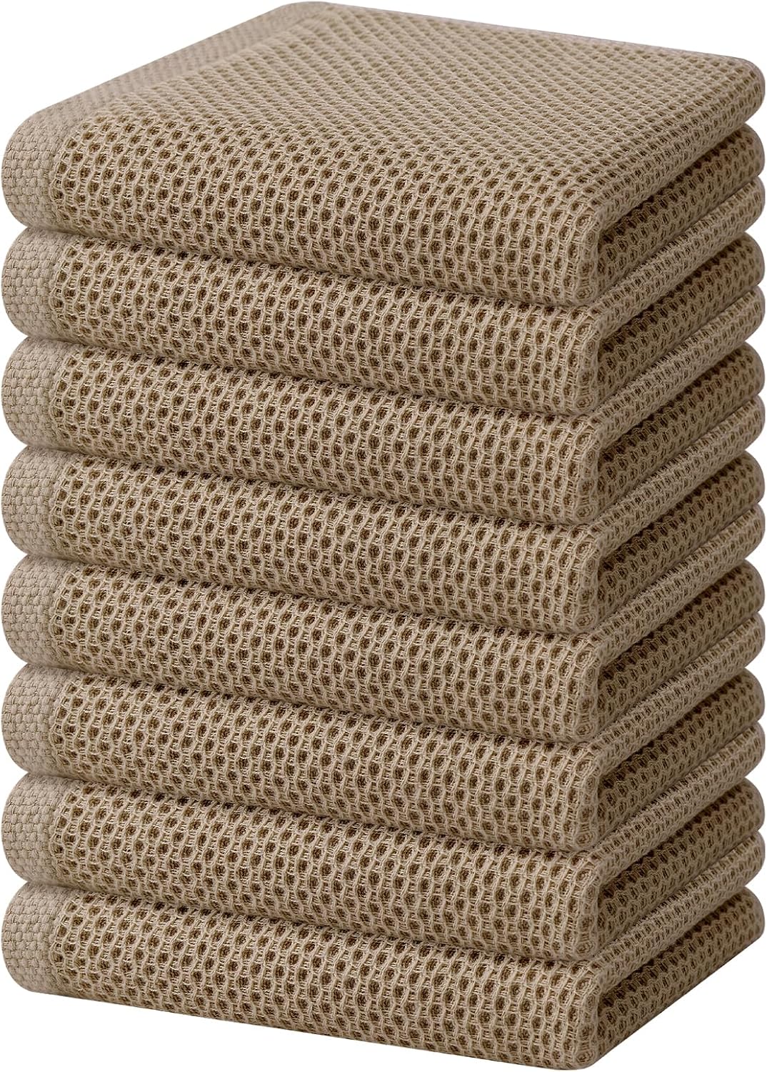 Homaxy 100% Cotton Waffle Weave Kitchen Dish Cloths, Ultra Soft Absorbent Quick Drying Dish Towels, 12 x 12 Inches, 6-Pack, Dark Grey