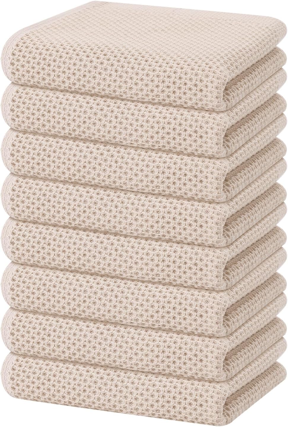 Homaxy 100% Cotton Waffle Weave Kitchen Dish Cloths, Ultra Soft Absorbent Quick Drying Dish Towels, 12 x 12 Inches, 6-Pack, Dark Grey