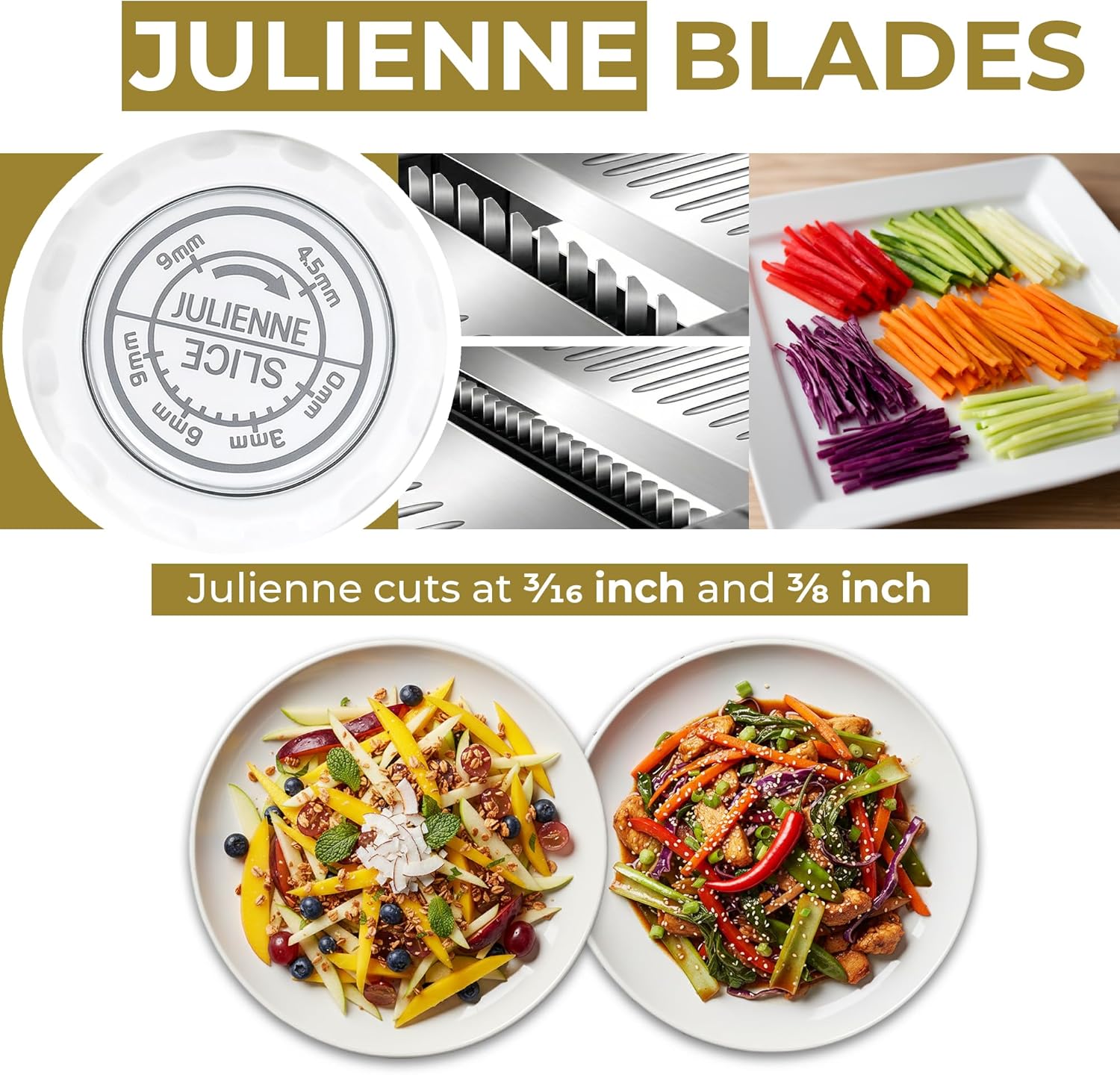 Gramercy Adjustable Mandoline Food Slicer, Mandoline Slicer for Kitchen, Mandolin, Potato, Tomato, Carrot, Vegetable, Fruit and Onion Cutter - Stainless Steel - INCLUDING 1 Pair Cut-Resistant Gloves