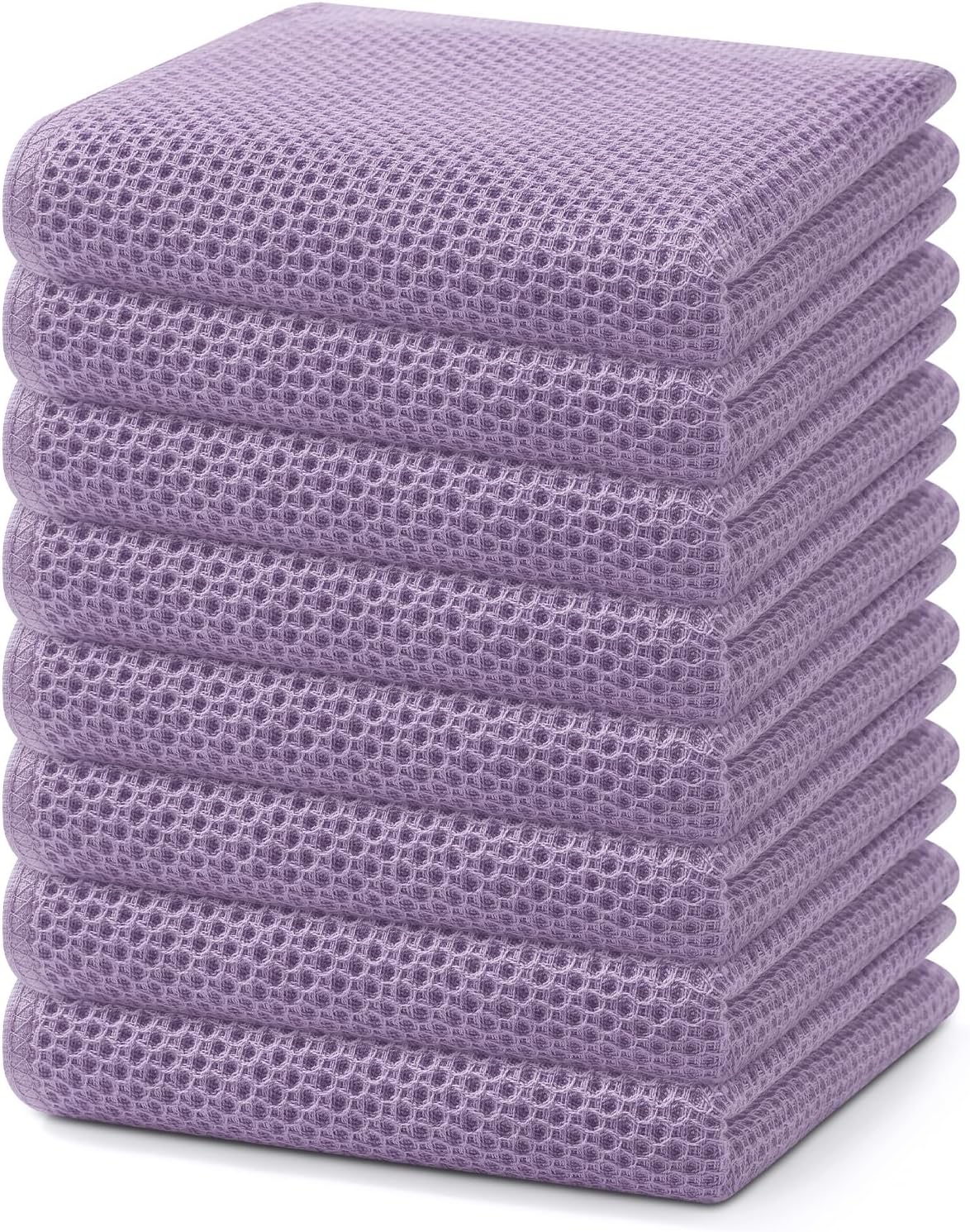 Homaxy 100% Cotton Waffle Weave Kitchen Dish Cloths, Ultra Soft Absorbent Quick Drying Dish Towels, 12 x 12 Inches, 6-Pack, Dark Grey