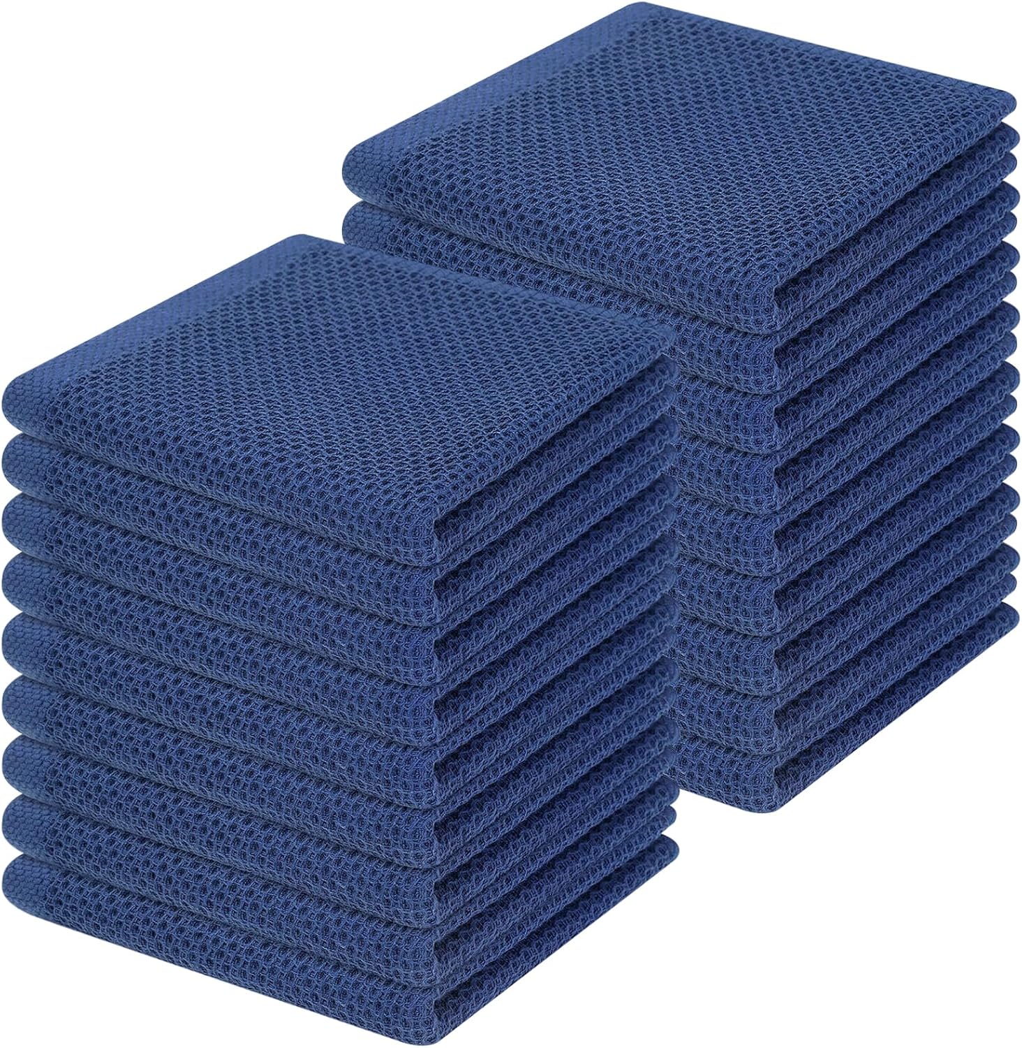 Homaxy 100% Cotton Waffle Weave Kitchen Dish Cloths, Ultra Soft Absorbent Quick Drying Dish Towels, 12 x 12 Inches, 6-Pack, Dark Grey