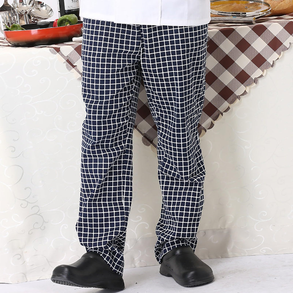 Chef Pants Unisex - Baggy Elastic Waist Cook Bottoms Restaurant Kitchen Service Work Uniform Pantalones de Cocina