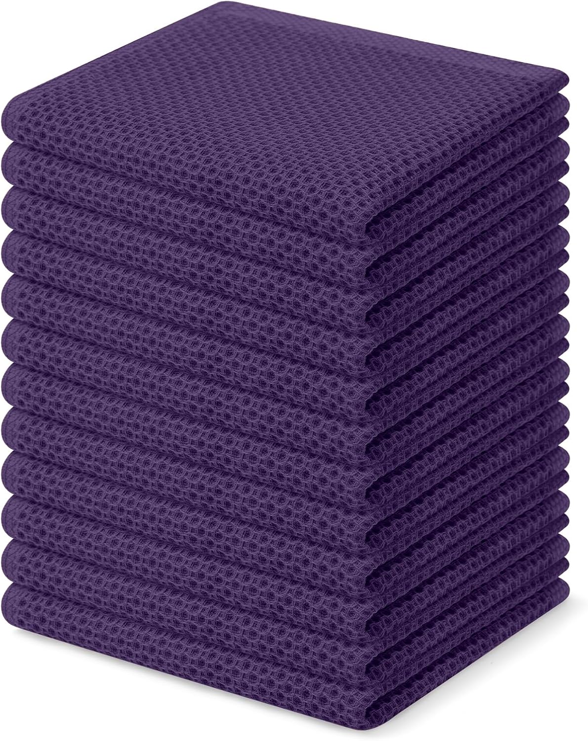 Homaxy 100% Cotton Waffle Weave Kitchen Dish Cloths, Ultra Soft Absorbent Quick Drying Dish Towels, 12 x 12 Inches, 6-Pack, Dark Grey