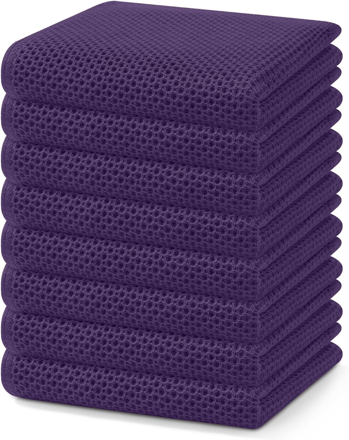 Homaxy 100% Cotton Waffle Weave Kitchen Dish Cloths, Ultra Soft Absorbent Quick Drying Dish Towels, 12 x 12 Inches, 6-Pack, Dark Grey