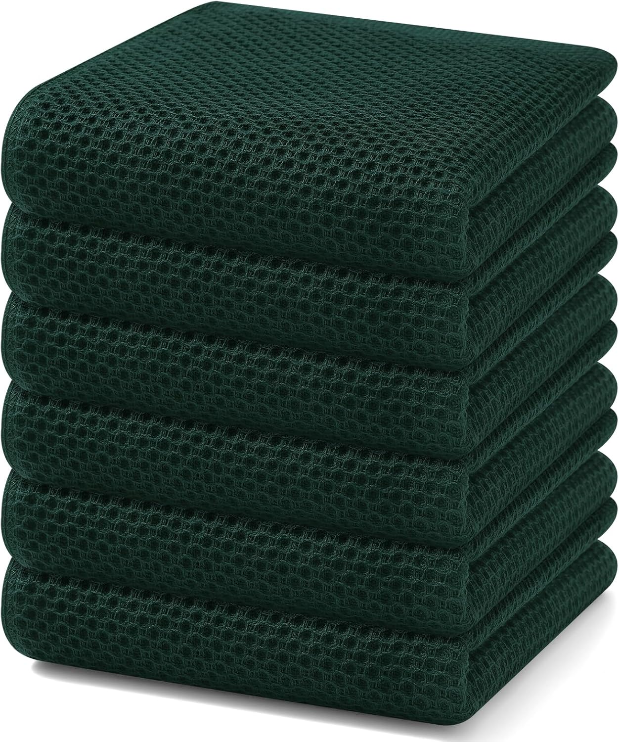Homaxy 100% Cotton Waffle Weave Kitchen Dish Cloths, Ultra Soft Absorbent Quick Drying Dish Towels, 12 x 12 Inches, 6-Pack, Dark Grey