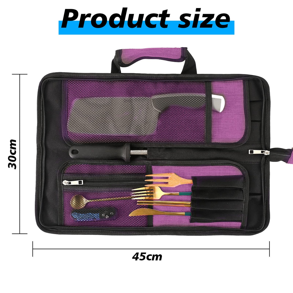 Chef’s Knife Roll Bag, Heavy Duty Oxford Chef Knife Bag, Portable 13 Slots Chef Knife Case, Multi-function Cutlery Knives Pouch Holder Knife Wrap Wallet Tool Roll