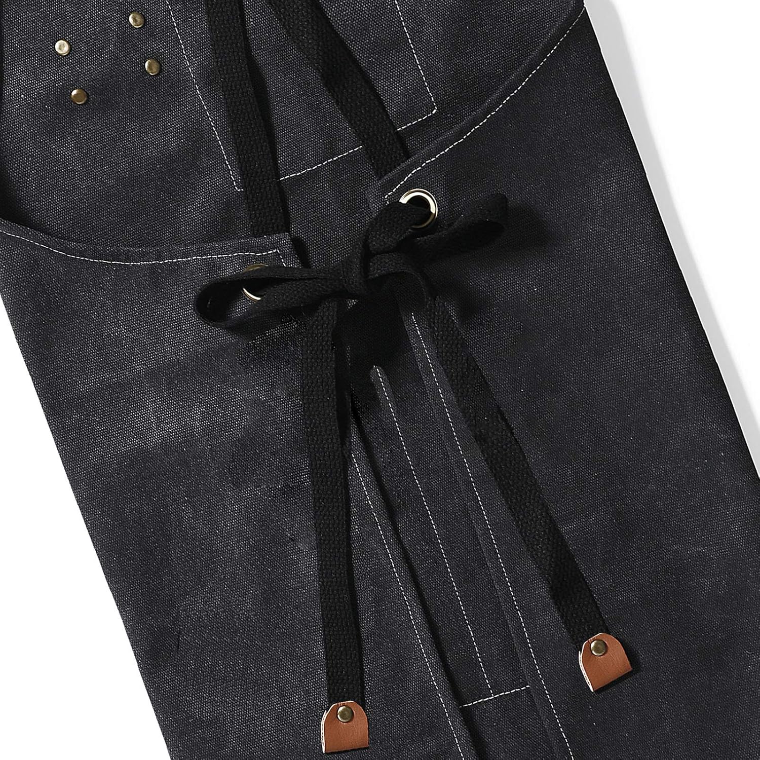 AFUN Chef Aprons for Men Women with Oversized Pockets, 16-Ounce Cotton Canvas Cross Back Heavy Duty Work Apron (Black)