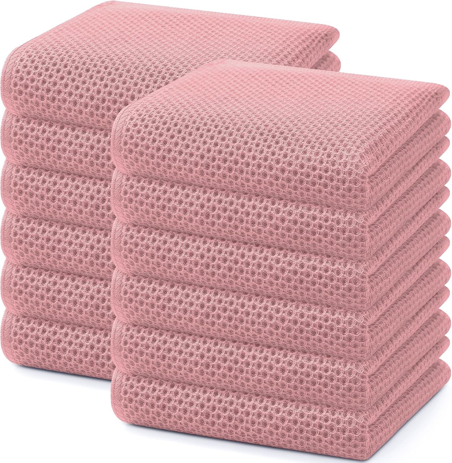 Homaxy 100% Cotton Waffle Weave Kitchen Dish Cloths, Ultra Soft Absorbent Quick Drying Dish Towels, 12 x 12 Inches, 6-Pack, Dark Grey