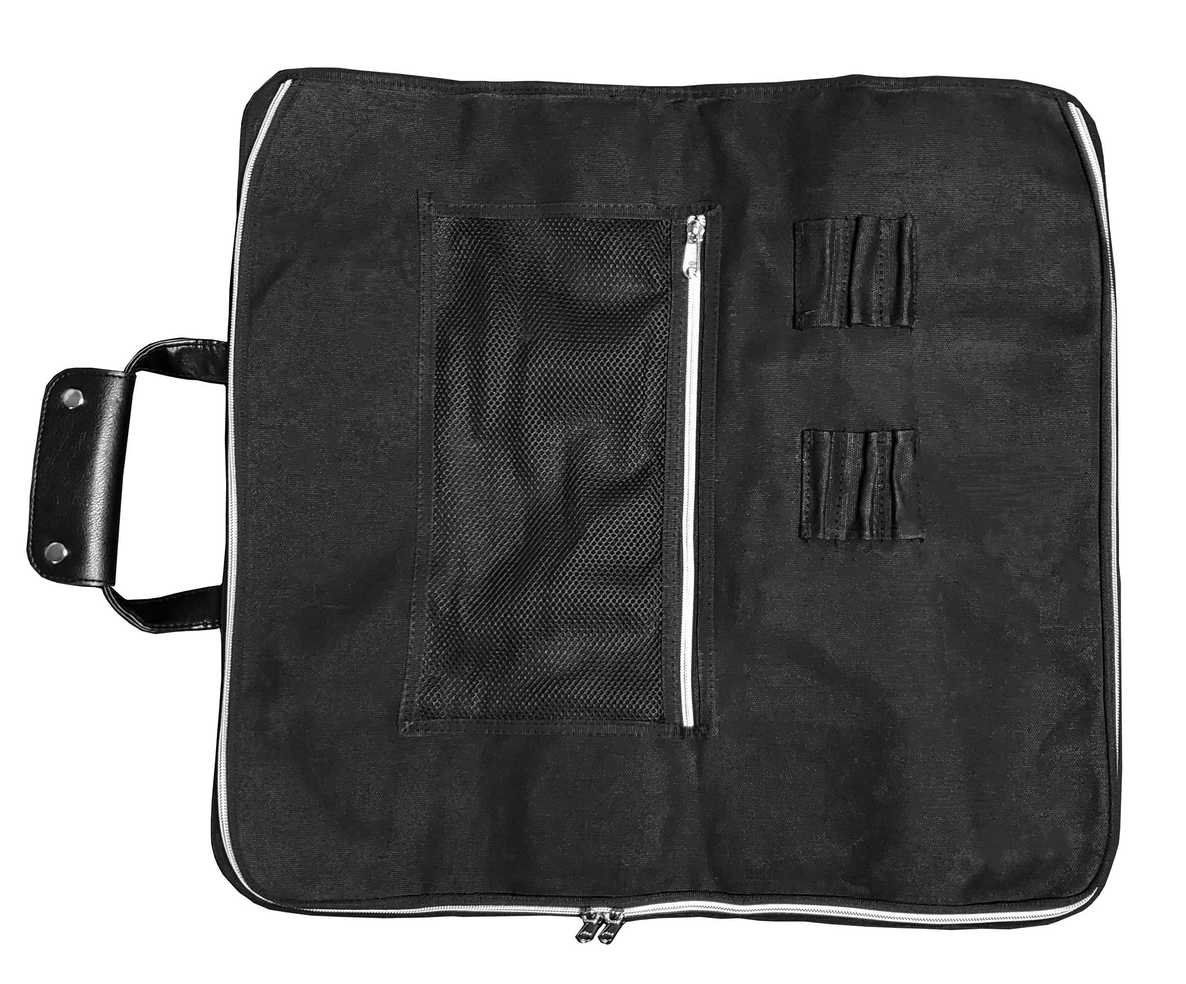 Ergo Chef 5 Pocket Chef Knife Case Roll Bag Bi-Fold (Black) Lightweight - Durable Nylon / Polyester Blend– Perfect for the Busy Traveling Chef
