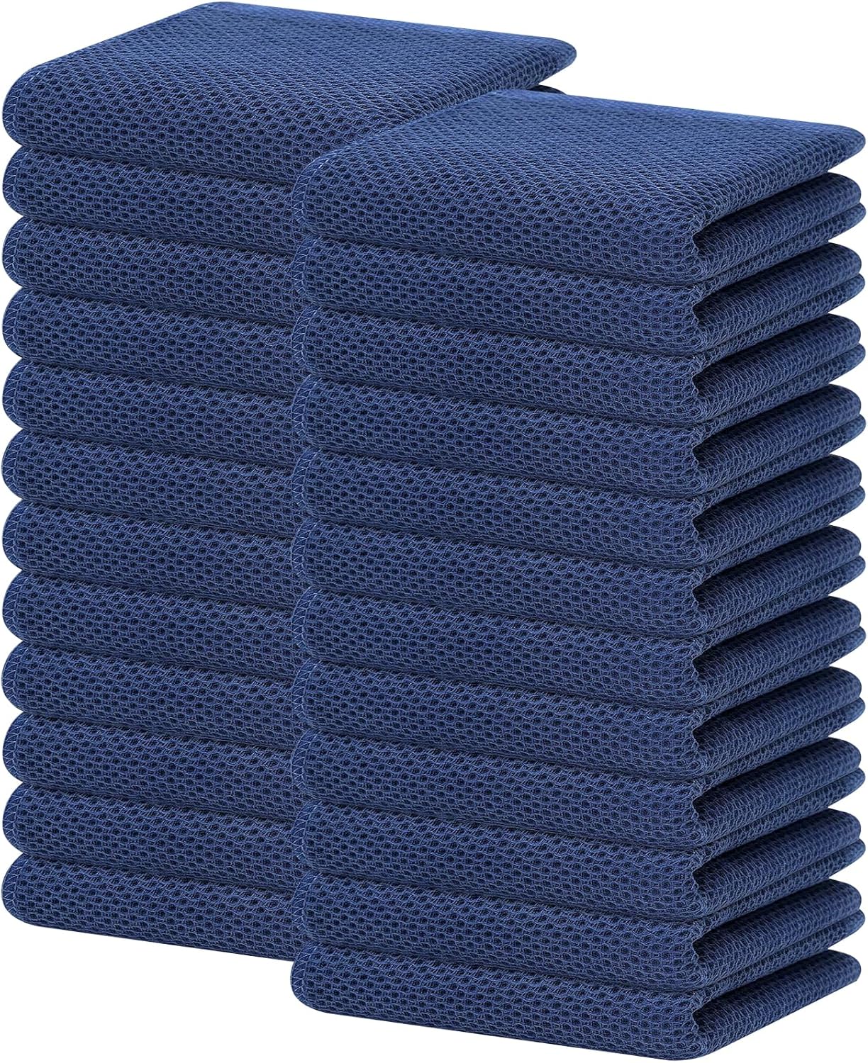 Homaxy 100% Cotton Waffle Weave Kitchen Dish Cloths, Ultra Soft Absorbent Quick Drying Dish Towels, 12 x 12 Inches, 6-Pack, Dark Grey