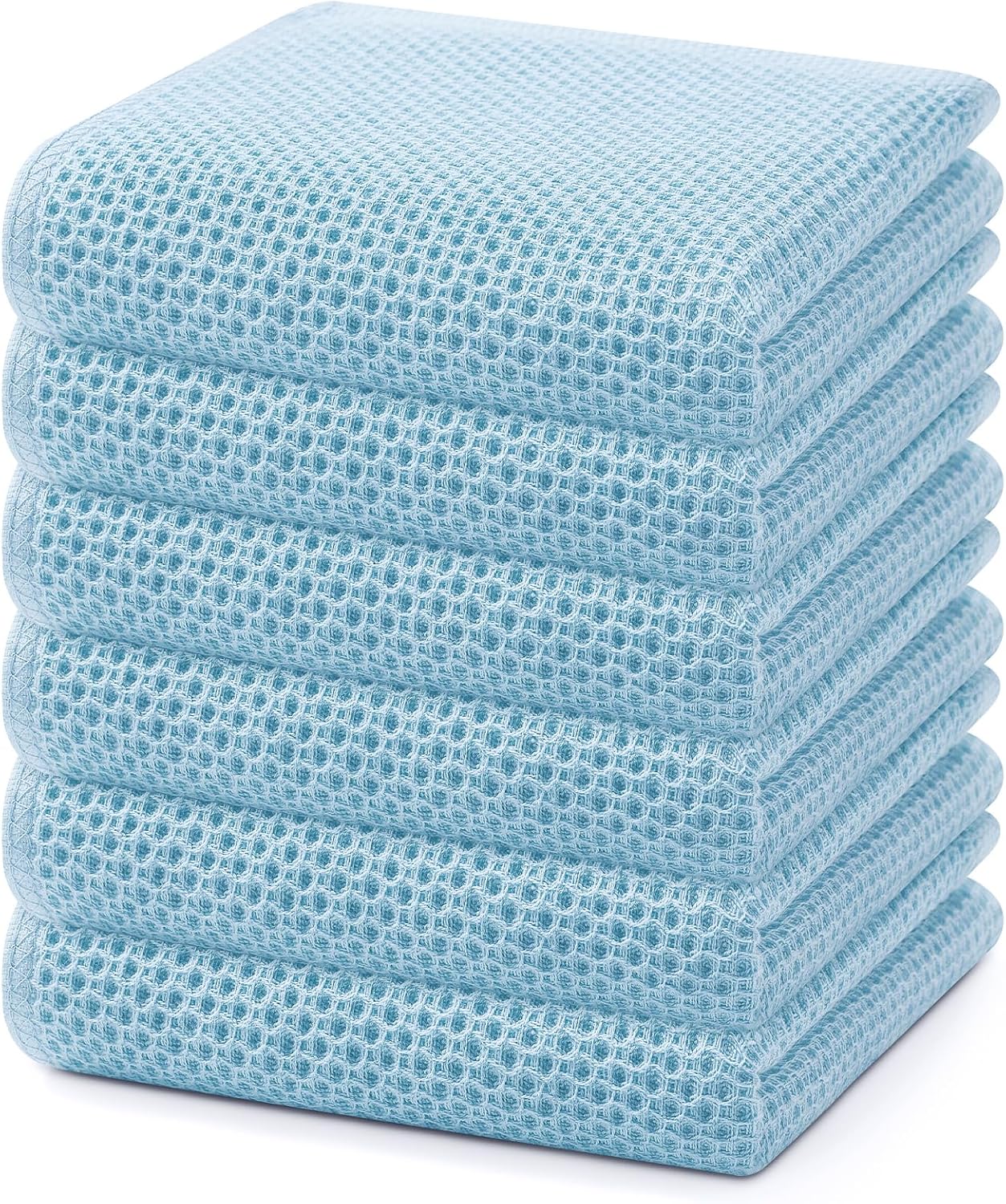 Homaxy 100% Cotton Waffle Weave Kitchen Dish Cloths, Ultra Soft Absorbent Quick Drying Dish Towels, 12 x 12 Inches, 6-Pack, Dark Grey