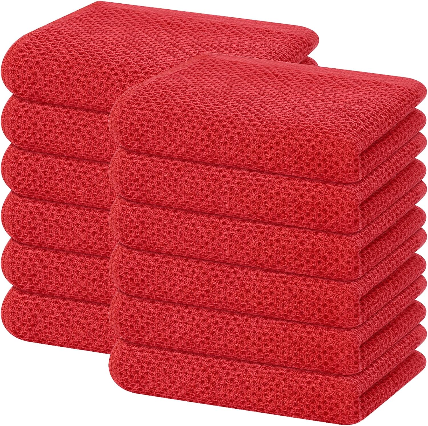 Homaxy 100% Cotton Waffle Weave Kitchen Dish Cloths, Ultra Soft Absorbent Quick Drying Dish Towels, 12 x 12 Inches, 6-Pack, Dark Grey