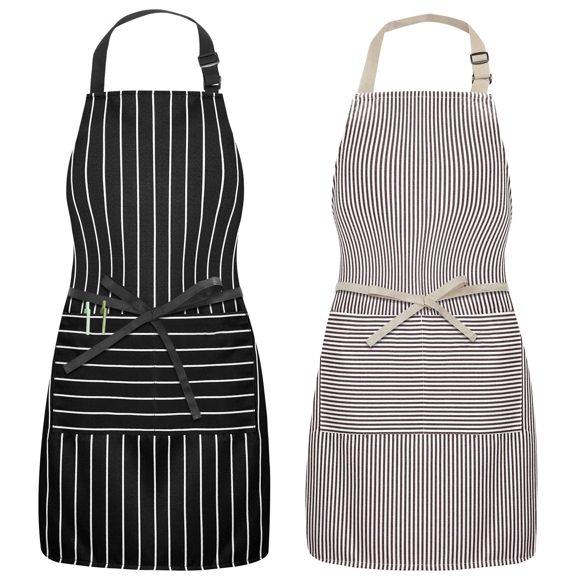 Syntus Adjustable Bib Apron with 2 Pockets Cooking Kitchen Aprons for Women Men Chef