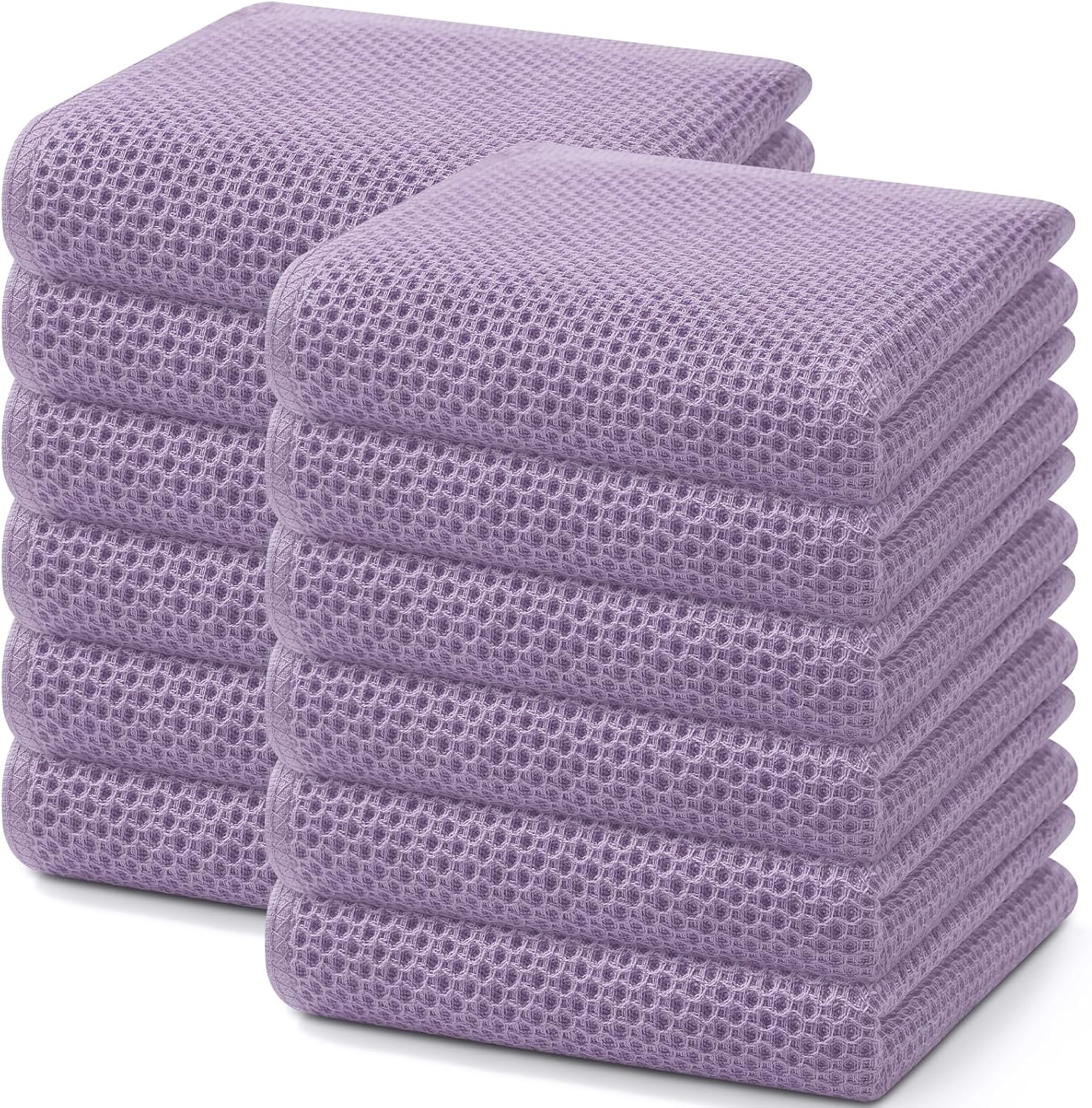 Homaxy 100% Cotton Waffle Weave Kitchen Dish Cloths, Ultra Soft Absorbent Quick Drying Dish Towels, 12 x 12 Inches, 6-Pack, Dark Grey
