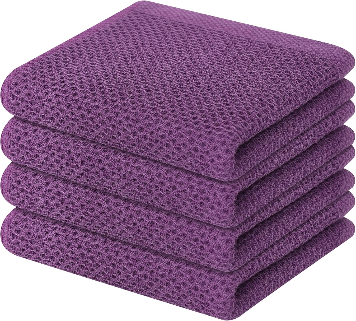 Homaxy 100% Cotton Waffle Weave Kitchen Dish Cloths, Ultra Soft Absorbent Quick Drying Dish Towels, 12 x 12 Inches, 6-Pack, Dark Grey