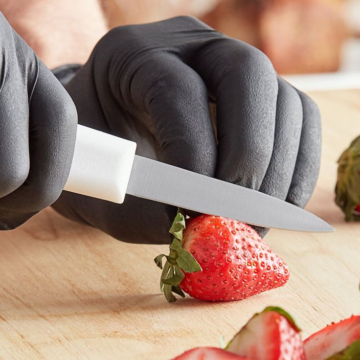 Choice 3 1/4" Hotel Style Smooth Edge Paring Knife with White Handle