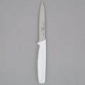 Choice 3 1/4" Hotel Style Smooth Edge Paring Knife with White Handle