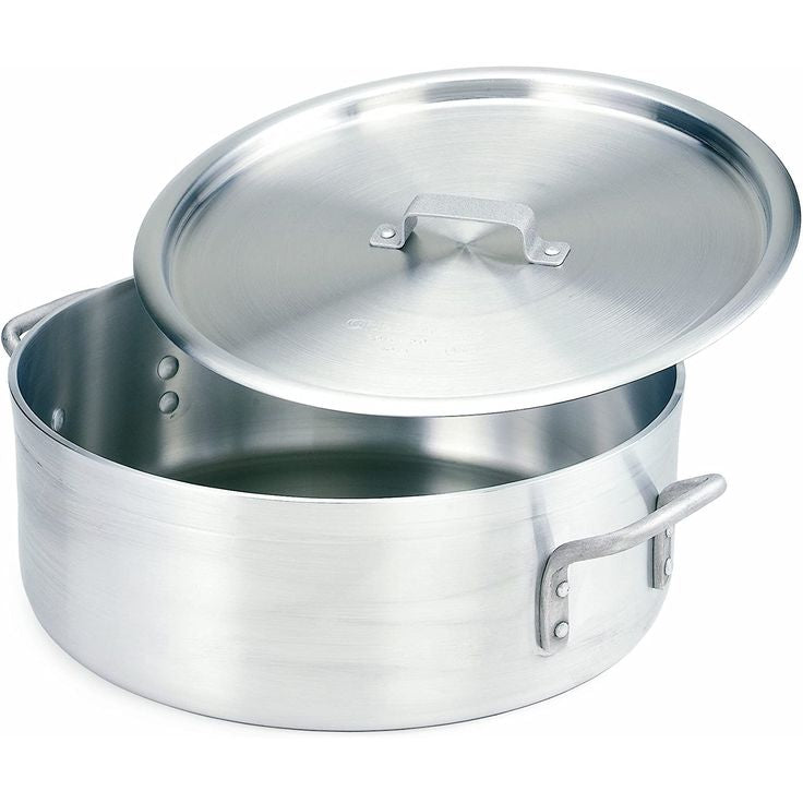 10 Qt. Stainless Steel Brazier with Aluminum-Clad Bottom and Cover