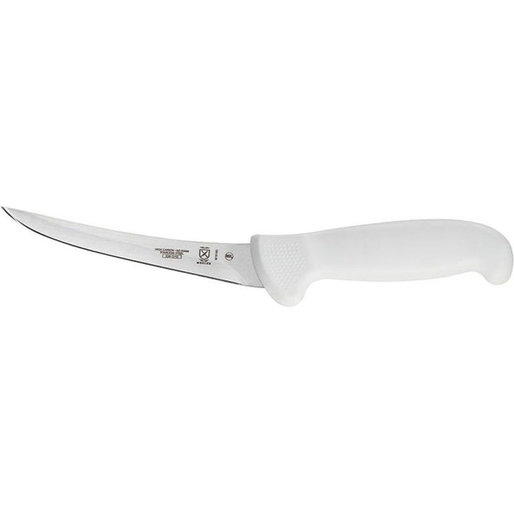 Curved Flexible Boning Knife with White Handles 6"